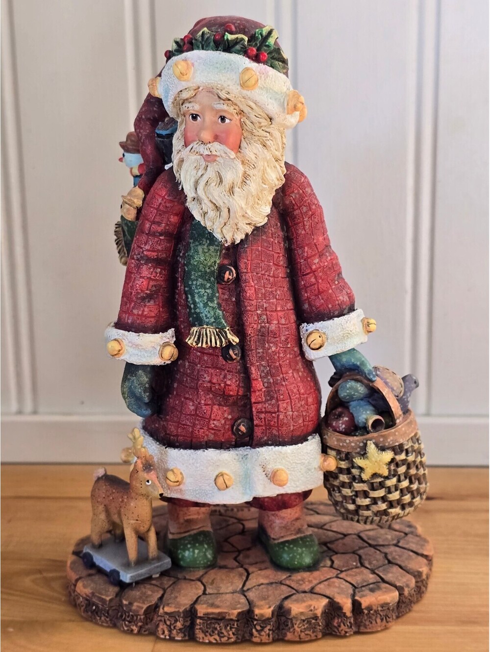 Vtg 1999 Lisa Blowers Old Glory "Basket of Toys" Santa Figurine (#745701)